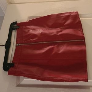 Red Faux Leather mini skirt